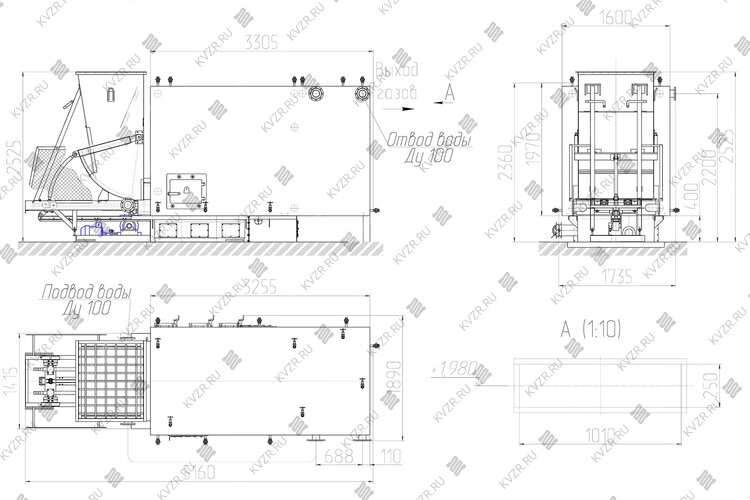 Котел КВм 1.74 с ТШПМ чертеж